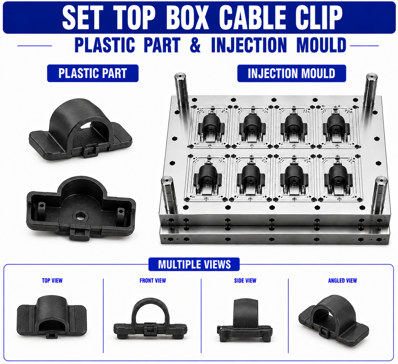 Set Top Box Plastic Cable Clip Mould and Moulding Service
